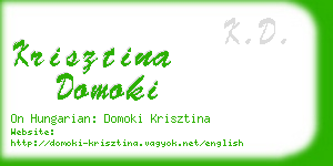 krisztina domoki business card